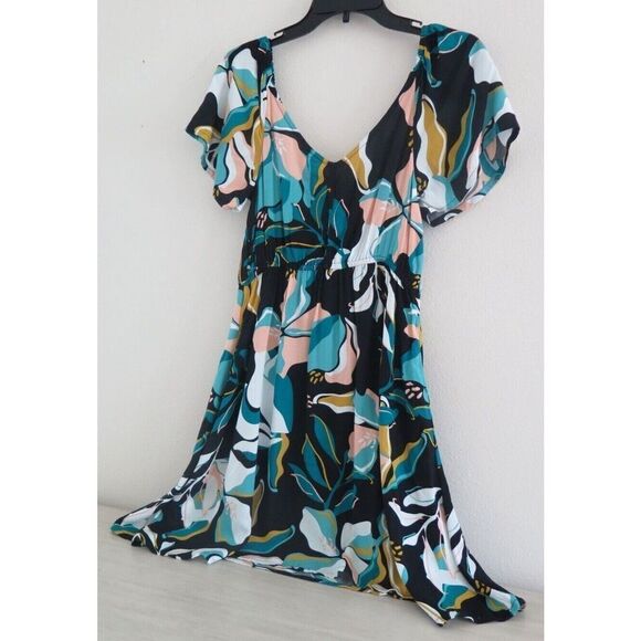 Roxy ARJWD03396 Women's Sz Small Anthracite Paradiso "Shimmy Over" Woven Dress - Picture 5 of 12